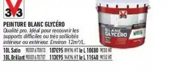 Bricorama Peinture Blanc Glycéro 3v3 offre