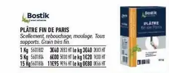 Bricorama Plâtre Fin De Paris Bostik offre