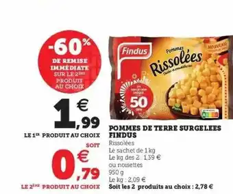 Hyper U Pommes De Terres Surgelées Findus offre