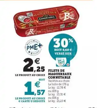 Hyper U Filets De Maquereaux Connetable offre