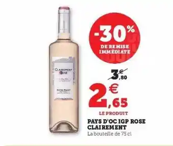 Hyper U Pays D'oc Igp Rosé Clairement offre