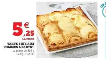 Hyper U Tarte Fine Aux Pommes 6 Parts offre