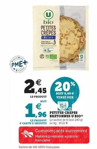 Hyper U Petites Crêpes Bretonnes U Bio offre