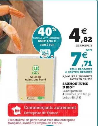 Hyper U Saumon Fumé U Bio offre