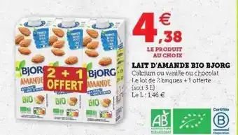 Hyper U Lait D'amande Bio Bjorg offre