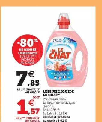 Hyper U Lessive Liquide Le Chat offre