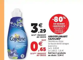 Hyper U Assouplissant Cajoline offre