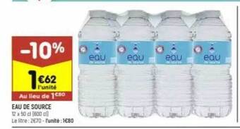 Leader Price Eau De Source offre