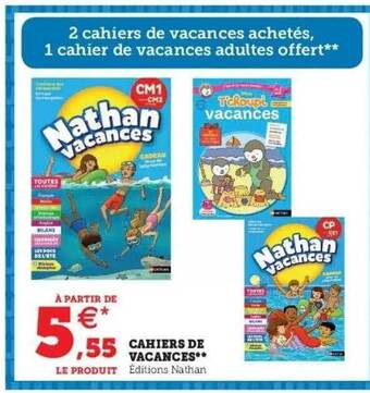 Hyper U Cahiers De Vacances offre