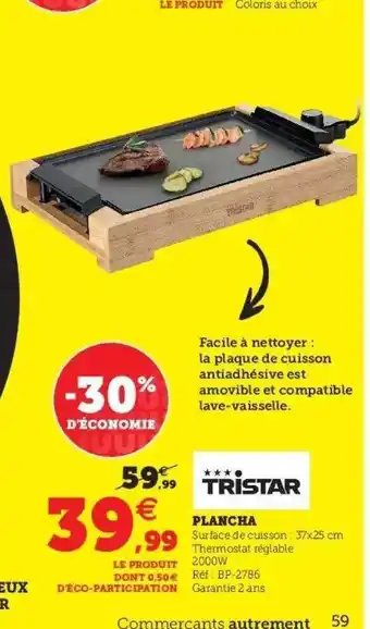 Hyper U Plancha Tristar offre