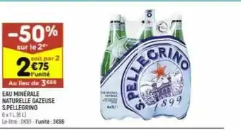 Leader Price Eau Minérale Naturelle Gazeuse S.pellegrino offre