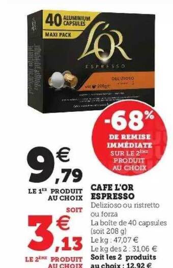 Hyper U Café L'or Espresso offre