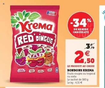 Hyper U Bonbons Krema offre