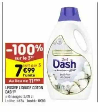 Leader Price Lessive Liquide Coton Dash offre