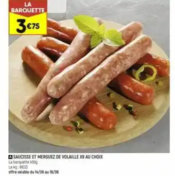Leader Price Saucisse Et Merguez De Volaille X9 Au Choix offre
