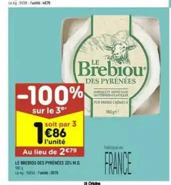 Le Brebiou Des Pyrénées 33% M.g.