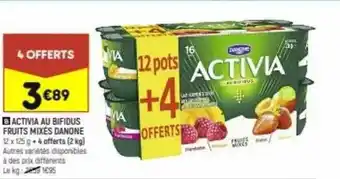 Activia Au Bifidus Fruits Mixés Danone