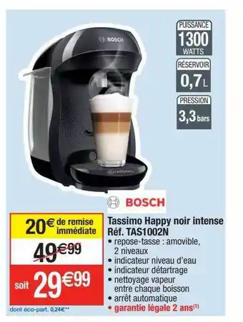Migros Tassimo Happy Noir Intense Bosch offre