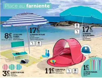 Centrakor Le Cale-dos Pliable, Le Parasol De Plage, Le Parasol De Plage Ardea, La Natte De Plage, L'abri Pop Up, Le Pied De Parasol De offre