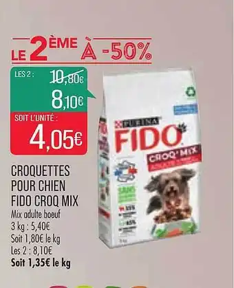 Match Croquettes Pour Chien Fido Croq Mix offre