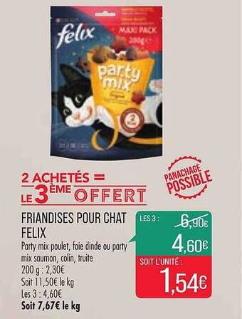 Match Friandises Pour Chat Félix offre