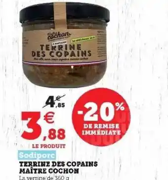 Hyper U Terrine Des Copains Maître Cochon Sodiporc offre