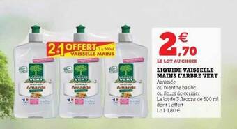 Hyper U Liquide Vaisselle Mains L'arbre Vert offre