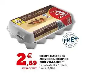 U Express Oeufs Calibres Moyens L'œuf De Nos Villages offre
