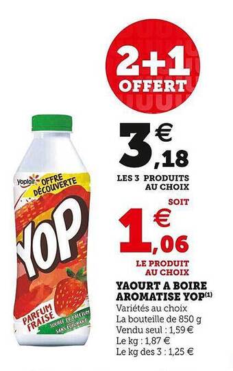 U Express Yaourt à Boire Aromatisé Yop offre