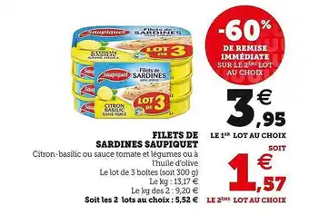 U Express Filet De Sardines Saupiquet offre