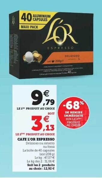 Super U Café L'or Espresso offre