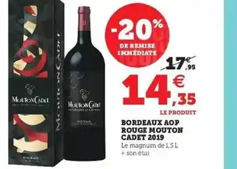 Super U Bordeaux Aop Rouge Mouton Cadet 2019 offre