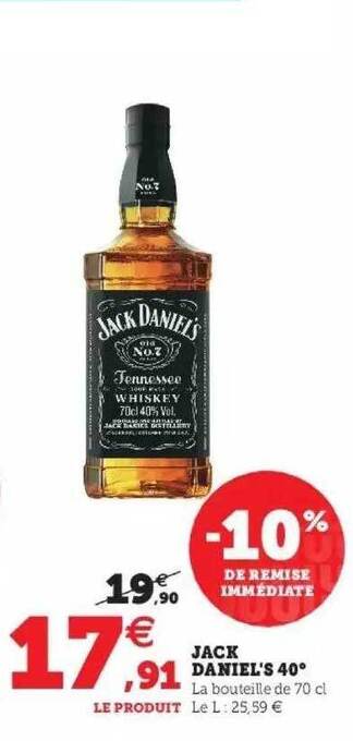 Super U Jack Daniel's 40° offre