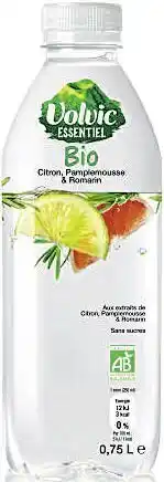 Casino Supermarchés VOLVIC Essentiel Bio citron pamplemousse & romarin offre