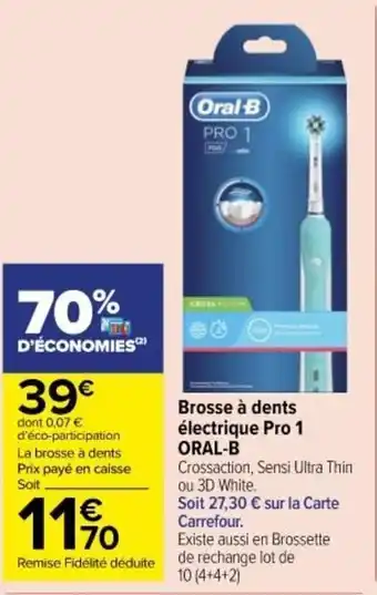 Carrefour Market ORAL-B brosse à dents électrique pro 1 offre