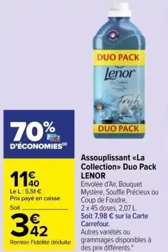 Carrefour Market LENOR assouplissant la collection duo pack offre