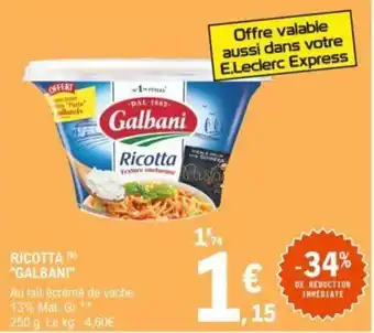 E.Leclerc "GALBANI" ricotta offre