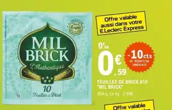 "MIL BRICK" feuilles de brick X10