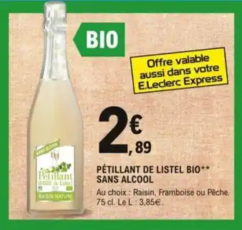 E.Leclerc Pétillant de listel bio sans alcool offre