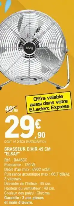 E.Leclerc "ELSAY" brasseur d'air 45 cm offre