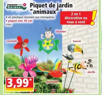 Norma "ANIMAUX" piquet de jardin offre