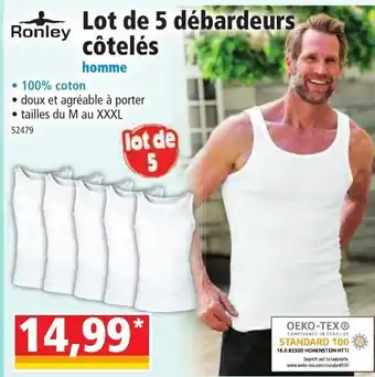 Norma Lot de 5 débardeurs côtelés offre