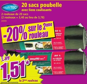 Norma 20 sacs poubelle offre