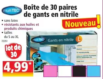 Norma Boîte de 30 paires de gants en nitrile offre