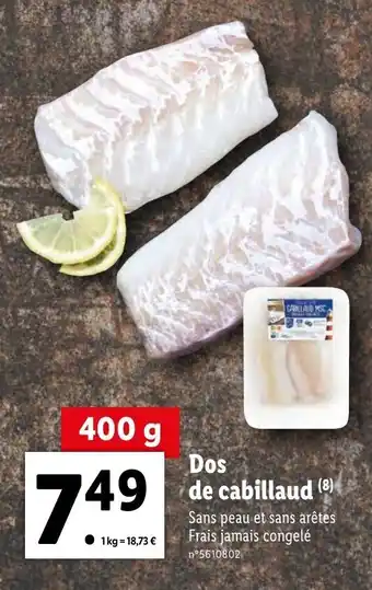 Lidl Dos de cabillaud offre