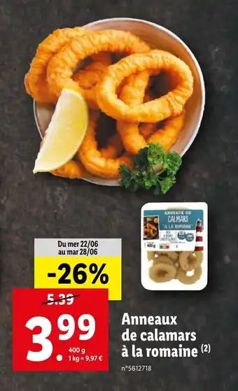 Lidl Anneaux de calamars à la romaine offre