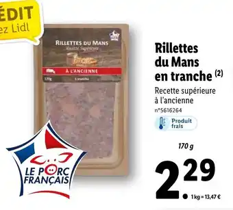 Lidl Rillettes du mans en tranche offre