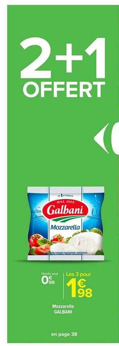 Carrefour Market Mozzarella Galbani offre