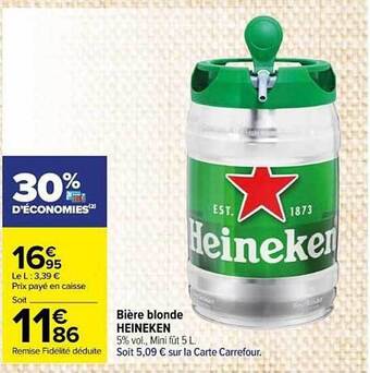 Carrefour Market Bière Blonde Heineken offre