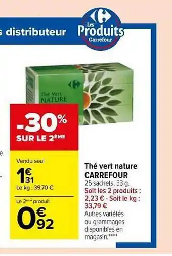 Carrefour Market Thé Vert Nature Carrefour offre